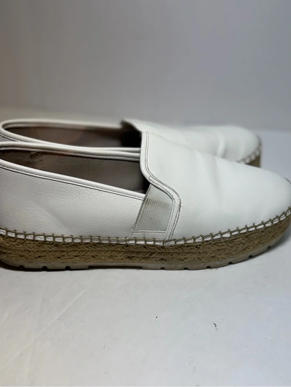 Sam Edelman Cora White Leather Espadrille Slip-Ons Size 10